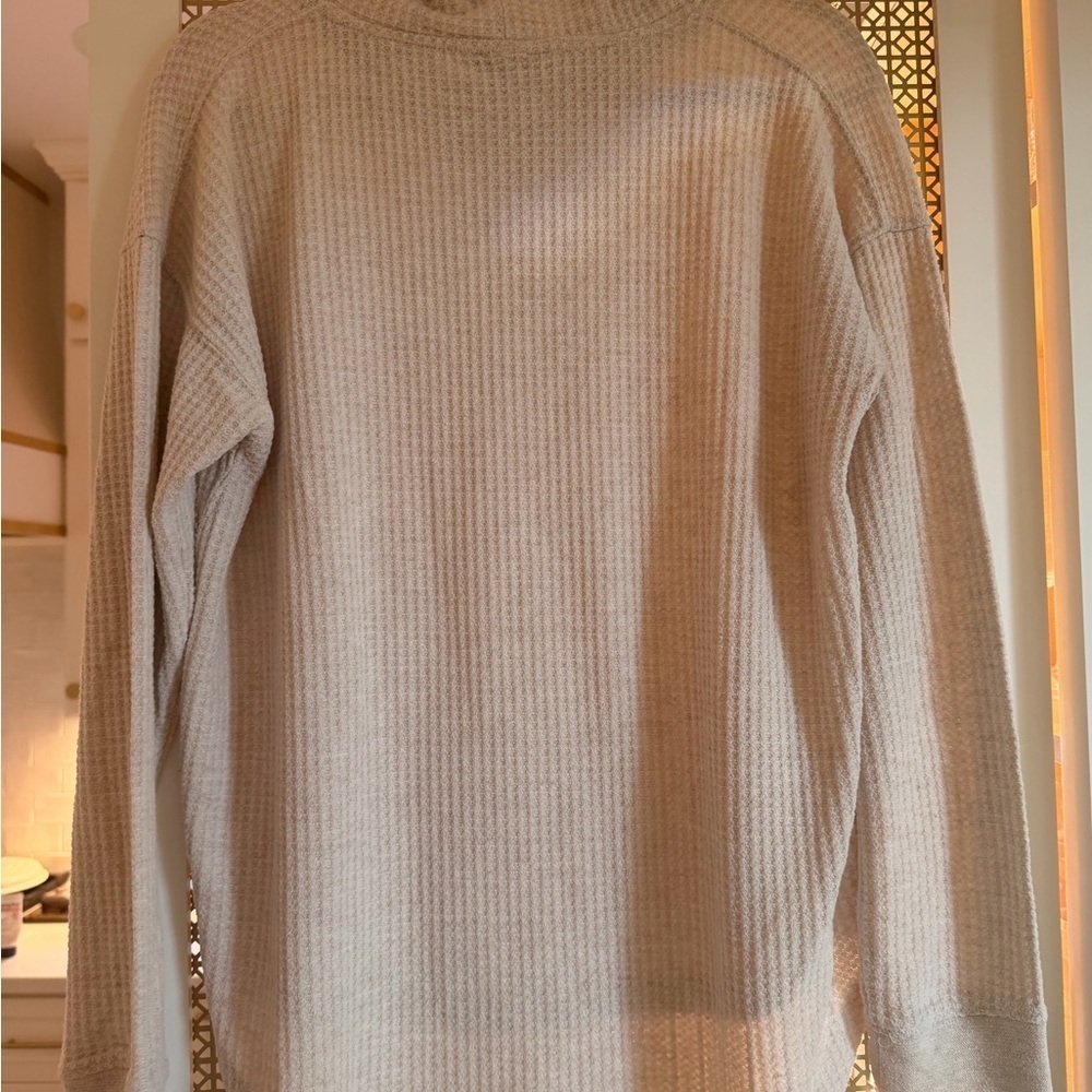 Splendid Waffle Weave Thermal Boat Neck Top in Oat! EUC! Size Large - Picture 4 of 4